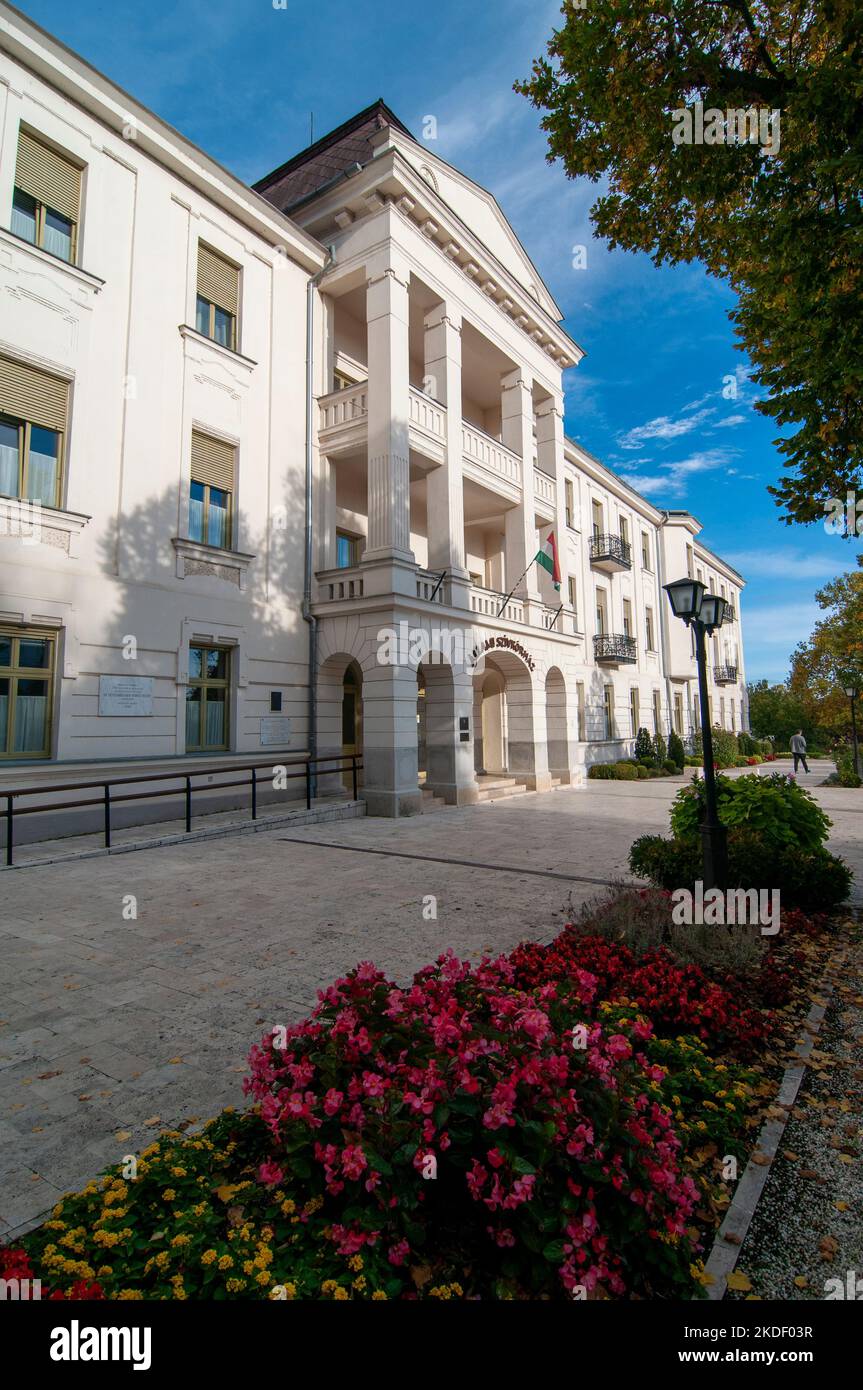 Ospedale statale per la Cardiologia Balatonfured, Lago Balaton, Ungheria molti altri pazienti vengono qui per guarire e recuperare tutto l'anno grazie al carbo Foto Stock