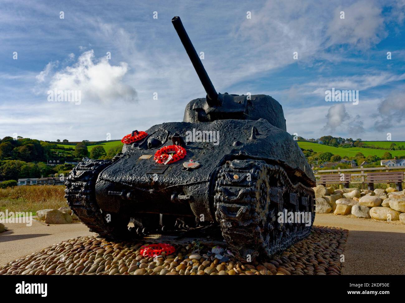 Tank a Slapton Sands Devon Inghilterra Foto Stock
