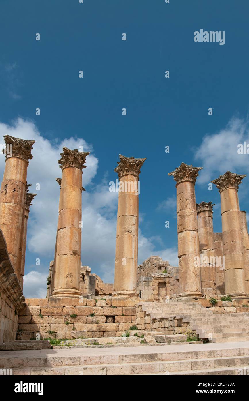 Tempio di Artemide Jerash Giordania Foto Stock