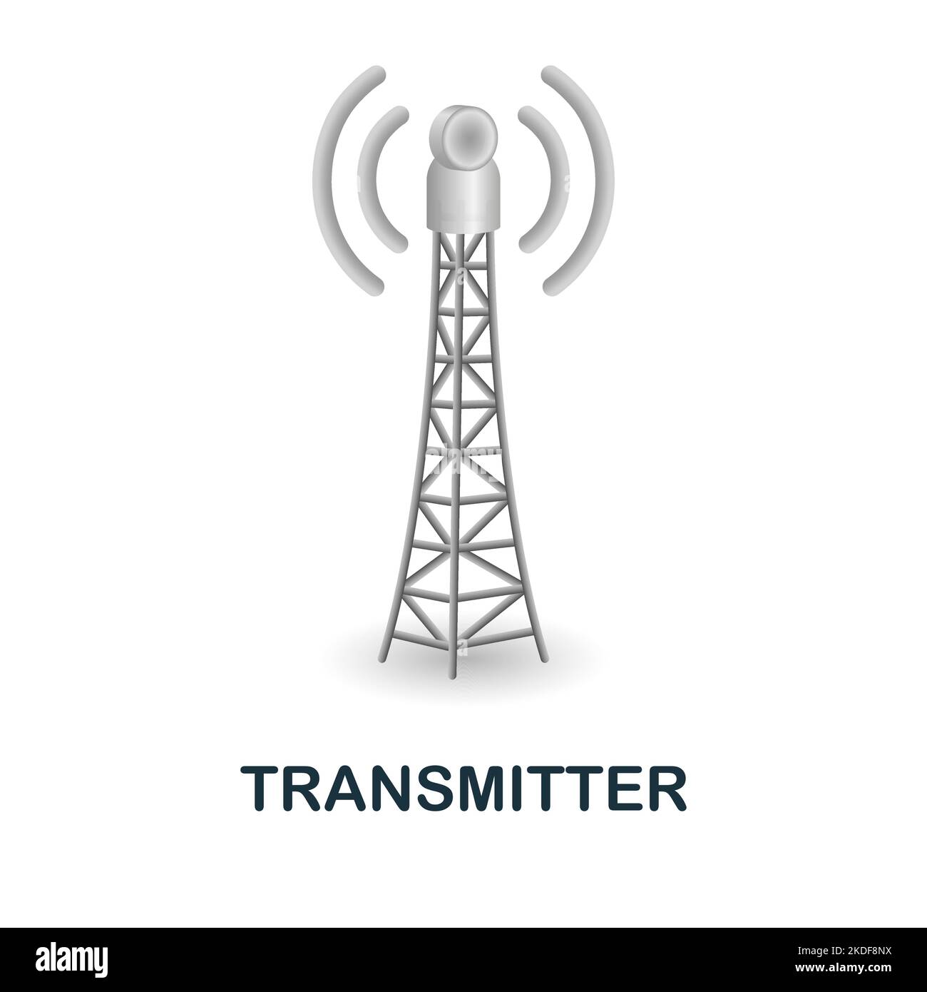 Icona del trasmettitore. 3d illustrazione dalla collezione di guerra. Creative Transmitter 3D icona per web design, modelli, infografiche e altro ancora Illustrazione Vettoriale