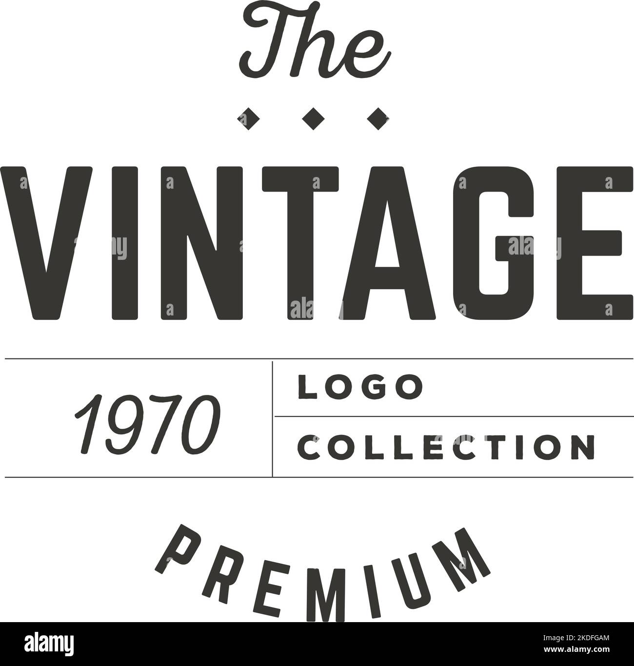 Un logo vintage su sfondo bianco Illustrazione Vettoriale