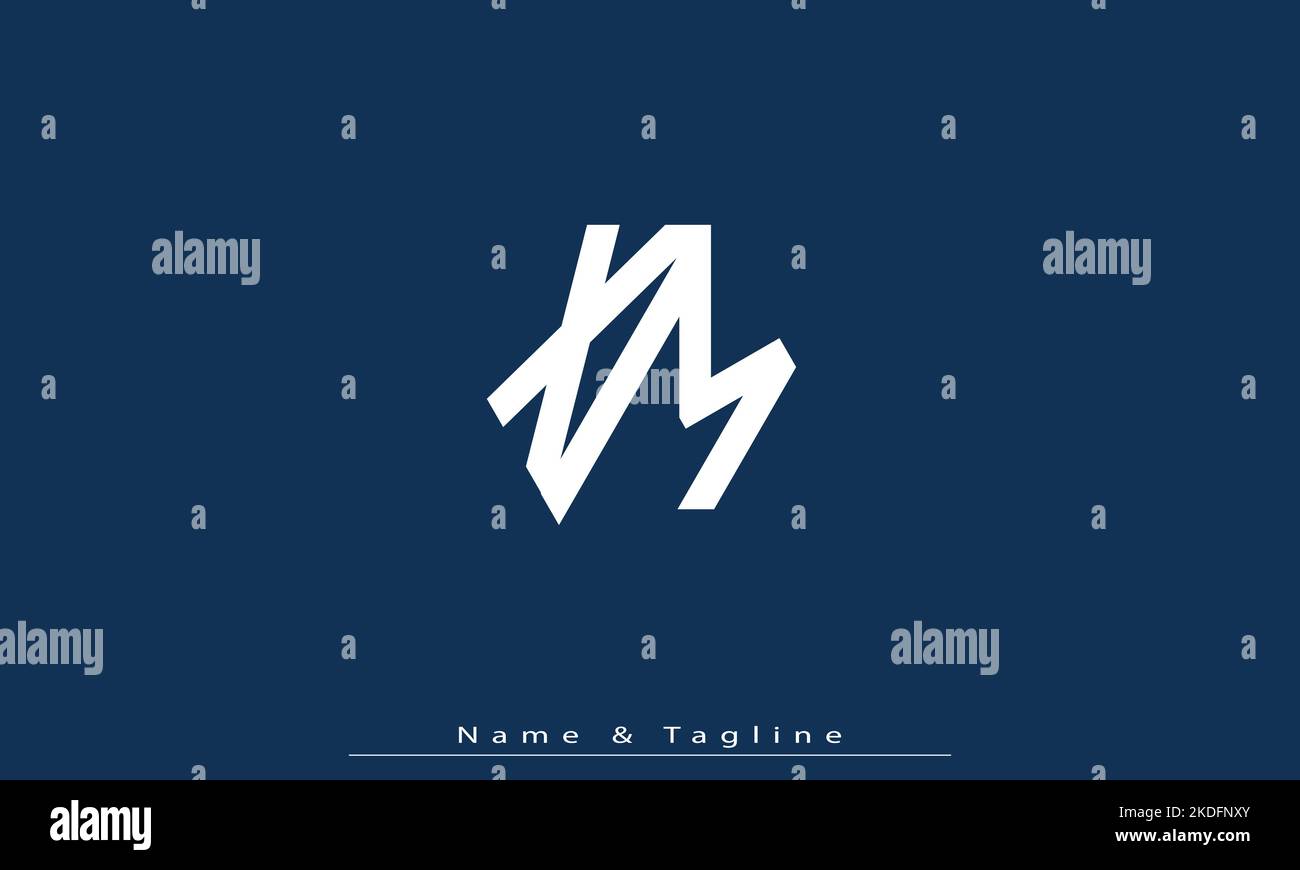 Lettere alfabetiche iniziali logo monogramma XM , MX Illustrazione Vettoriale