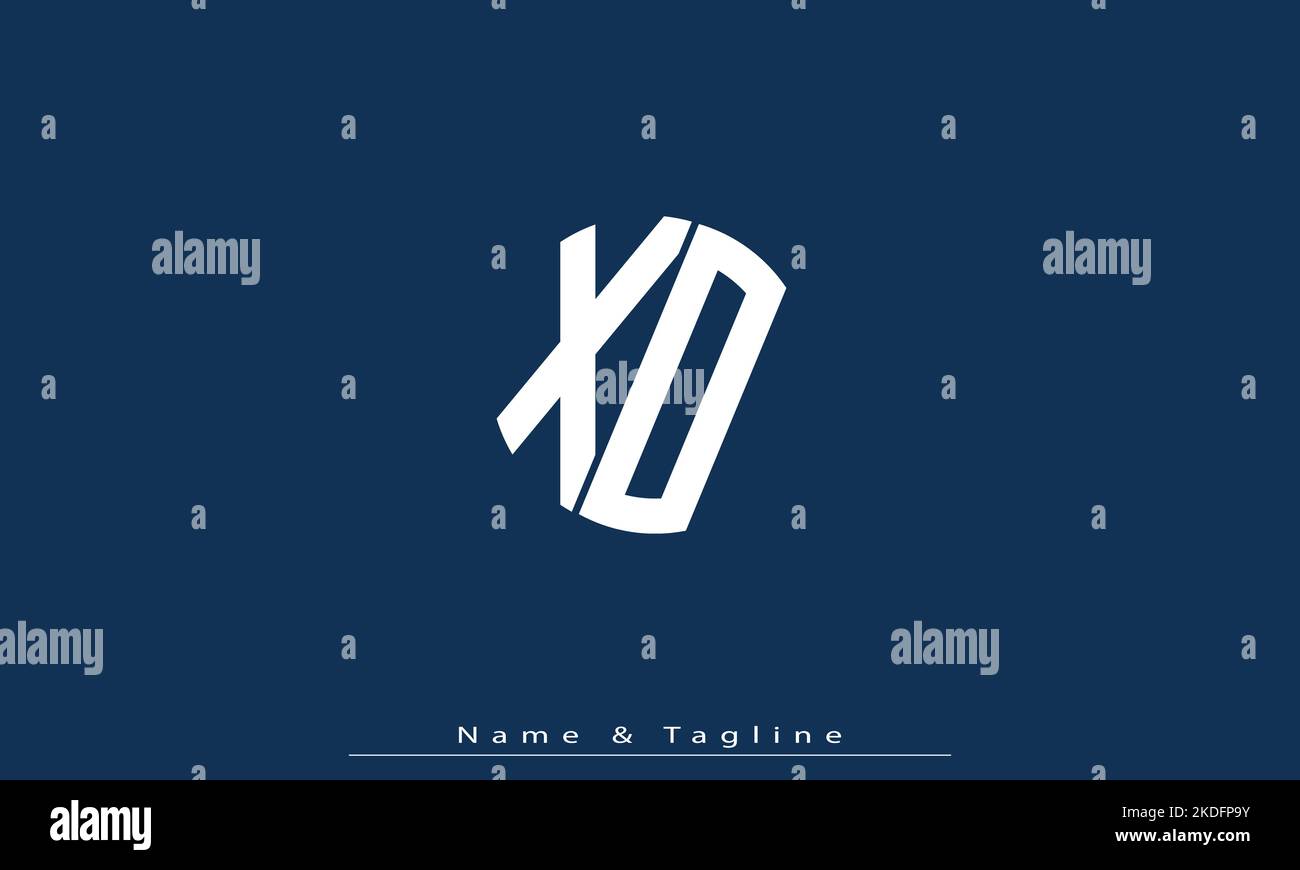 Lettere alfabetiche iniziali logo monogramma XO , OX Illustrazione Vettoriale