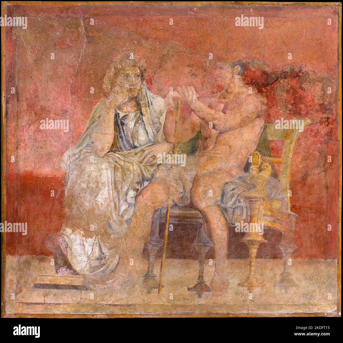 Italia Campania Pittura murale dalla Sala H della Villa di P. Fannius Synistor a Boscoreale ca. 50–40 A.C. Foto Stock