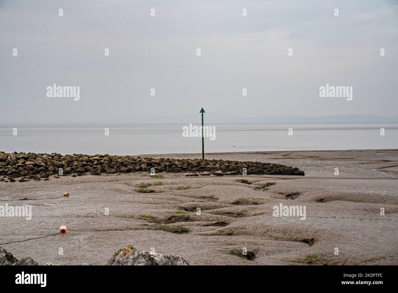 Vista sulla baia di Morecambe con la bassa marea Foto Stock