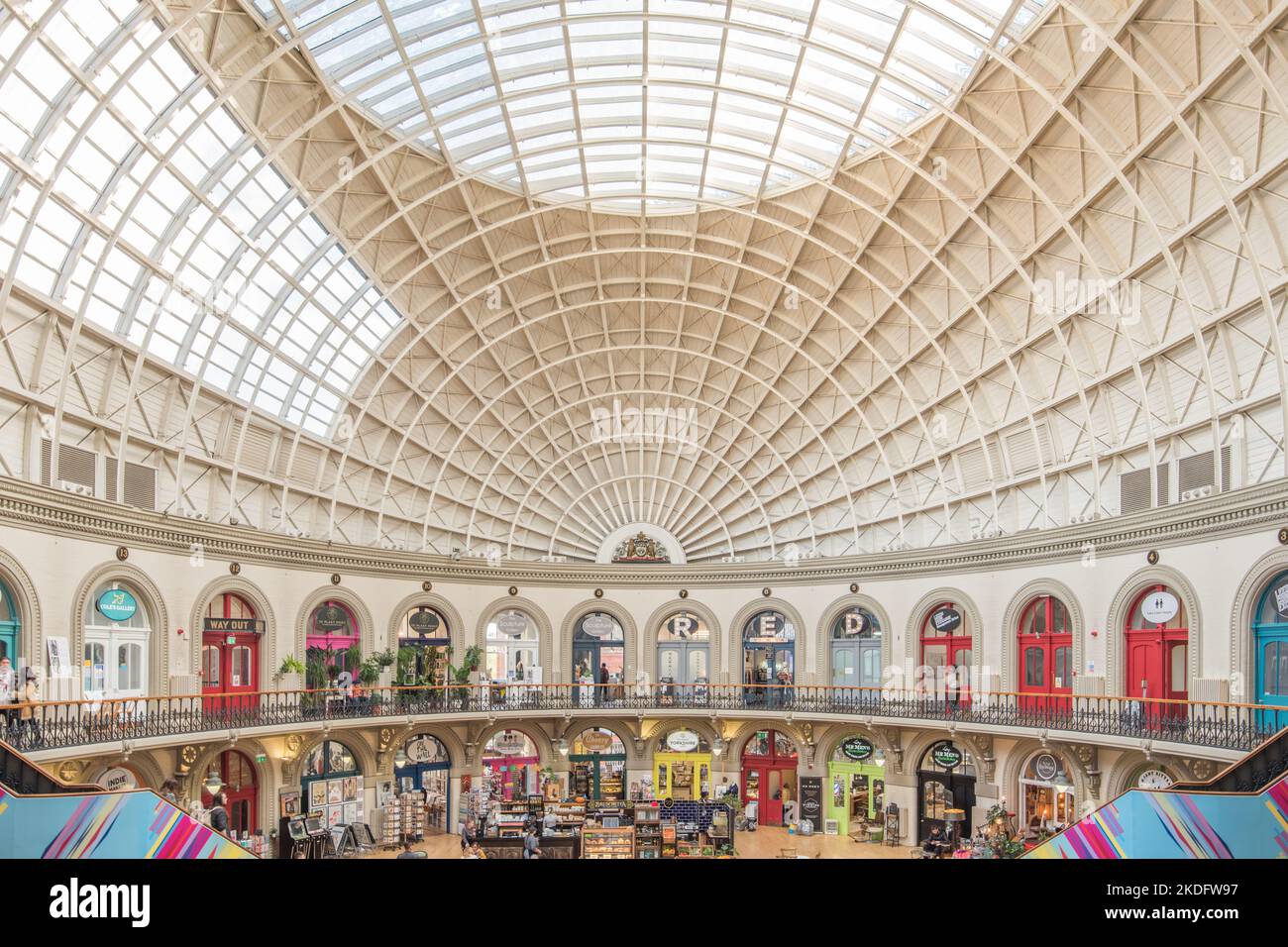 Il Corn Exchange di Call Lane Leeds, uno degli edifici più belli di Leeds, risale al 1864, progettato dal famoso architetto Cuthbert Brodrick. Foto Stock