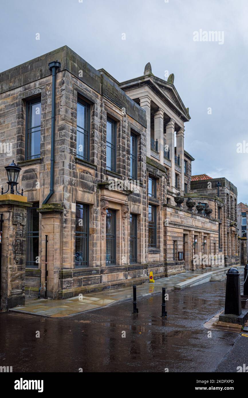 Sala concerti della Sala dei giovani Università di St Andrews. Costruito in stile neoclassico e Art Deco style1923-29, l'architetto Paul Waterhouse. Università di St Andrews Foto Stock