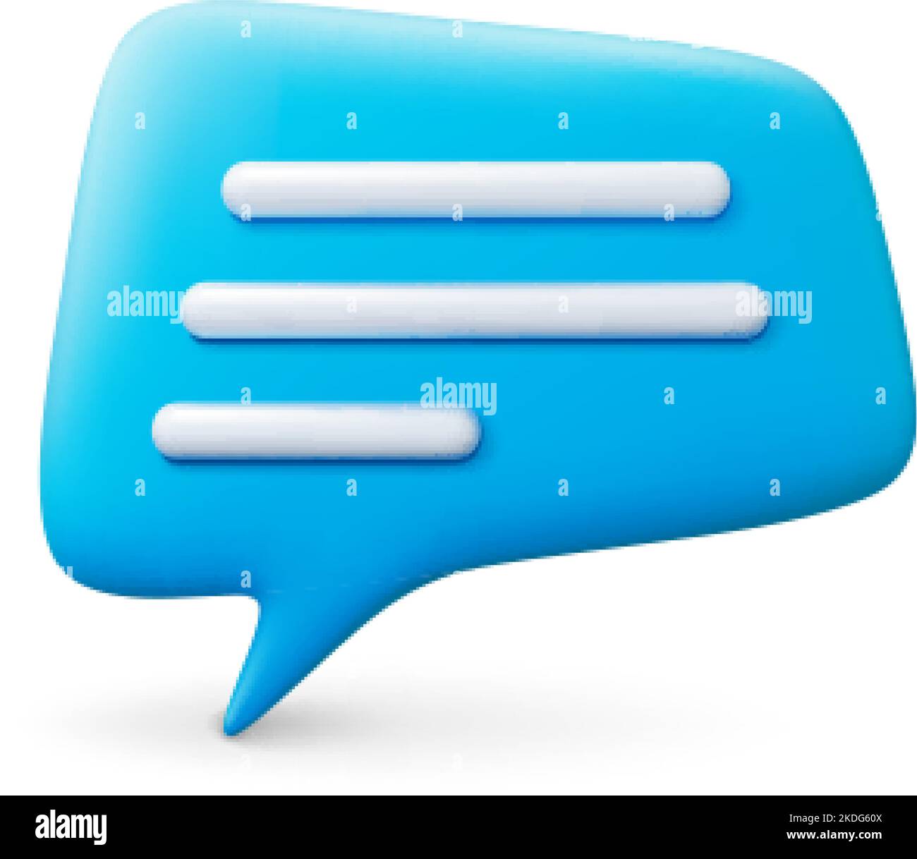Effetto messaggio chat 3D. Elementi isolati della bolla vocale, icona di conversazione realistica per reti Web, social media, app o design di siti. Pensiero testuale Illustrazione Vettoriale