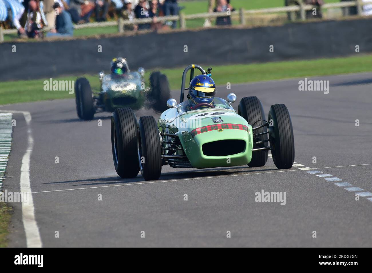 Andrew Beaumont, Lotus-Climax 18, Richmond e Gordon Trophies, 25 minuti di corse per 2500cc vetture del Gran Premio che avrebbero gareggiato tra il 1954 Foto Stock