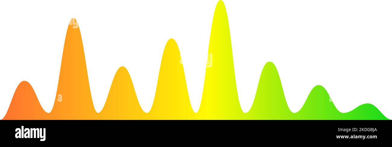 Diagramma a forma d'onda a colori. Tabella astratta. Equalizzatore audio Illustrazione Vettoriale
