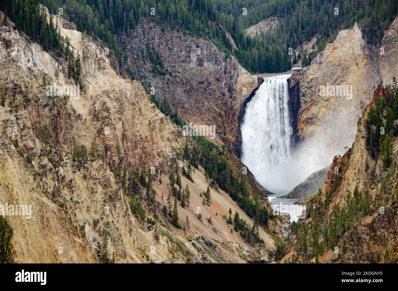 Abbassare Yellowstone rientra nel Parco Nazionale di Yellowstone Foto Stock