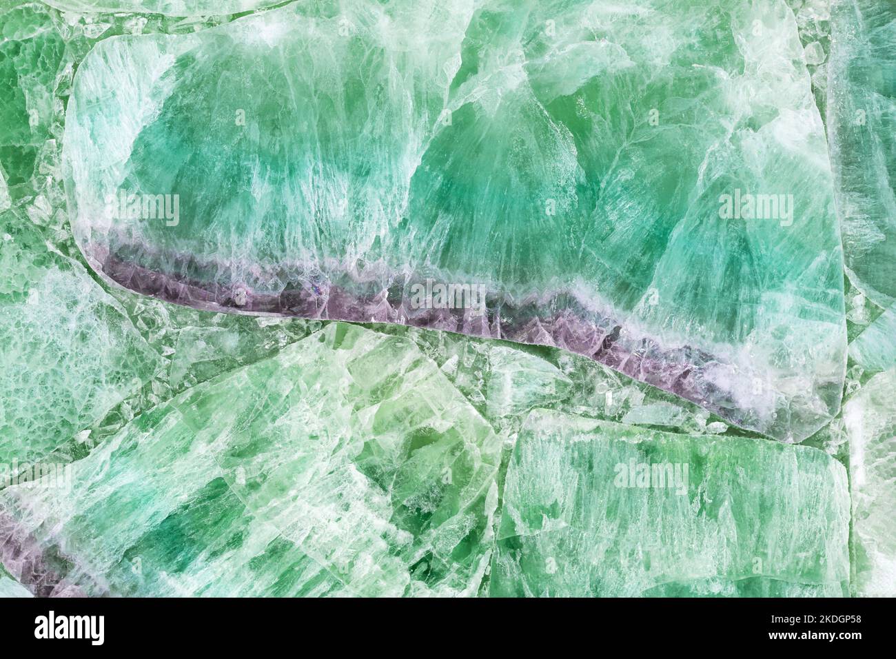 Fluorite verde. Materiale lapideo per interni, decorazione esterna, pareti in ceramica, piastrelle digitali per pavimenti. Sfondo gemma. Matt semi Foto Stock