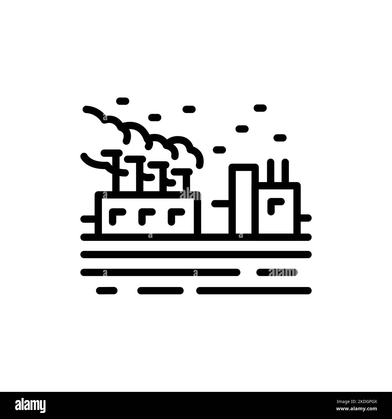 Icona della linea nera di produzione. Paesaggio naturale. Pittogramma per la pagina Web. Illustrazione Vettoriale