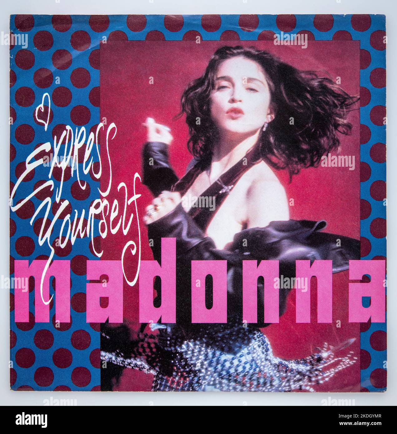 Versione con copertina in vinile da sette pollici del singolo Express Yourself di Madonna, pubblicato nel 1989 Foto Stock