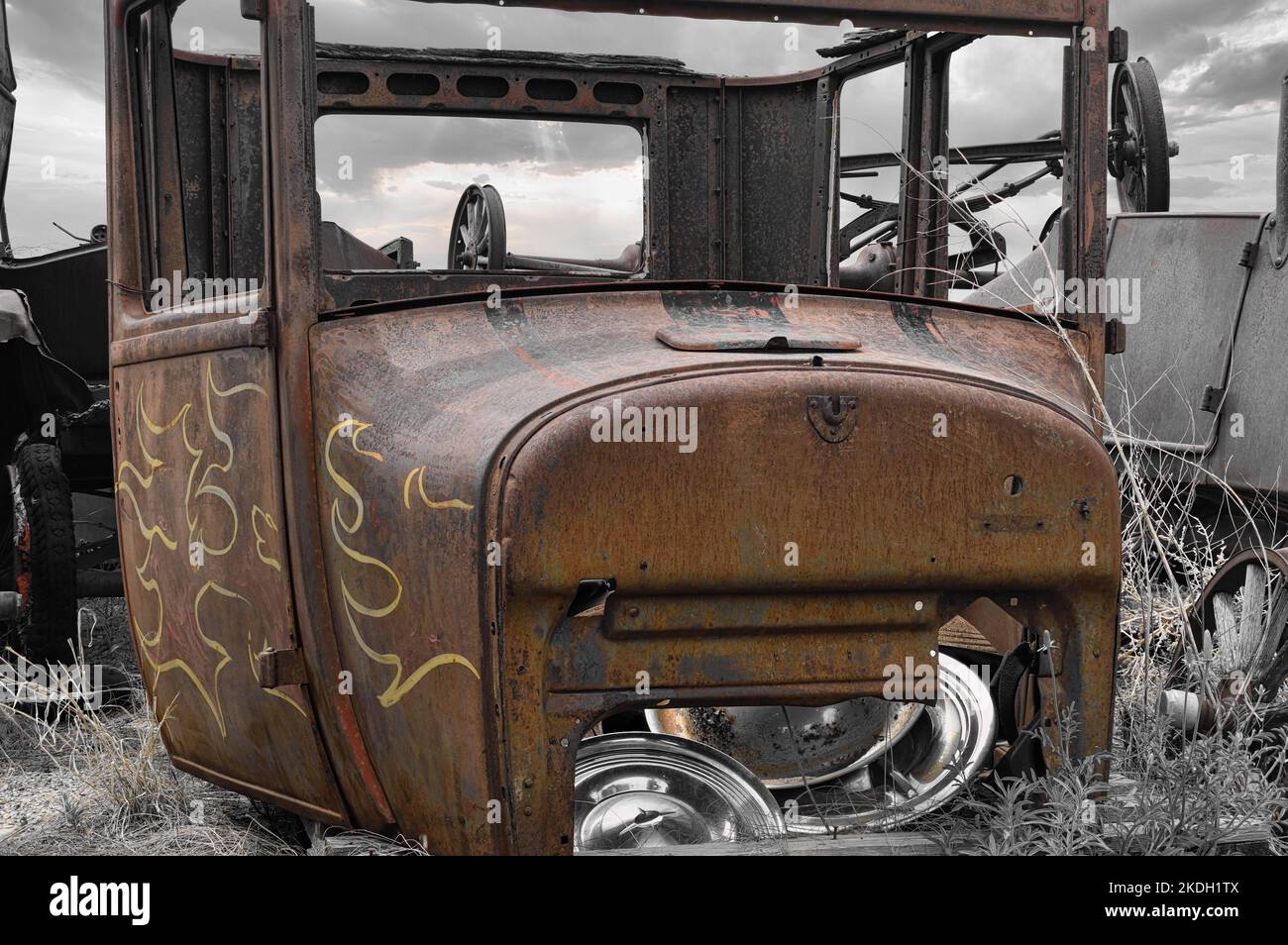 1930's Classic Lines nel caldo sole del sud-ovest del deserto degli Stati Uniti. Foto Stock