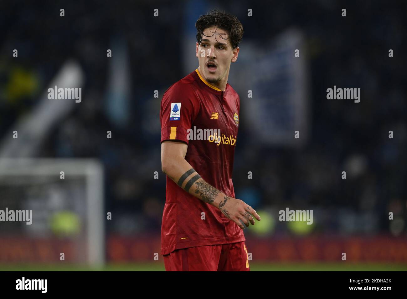 Roma, Italia. 06th Nov 2022. Nicolo Zaniolo (Roma) durante la Serie Italiana Una partita tra Roma 0-1 Lazio allo Stadio Olimpico il 6 novembre 2022 a Roma. Credit: Maurizio Borsari/AFLO/Alamy Live News Credit: AFLO Co. Ltd./Alamy Live News Foto Stock