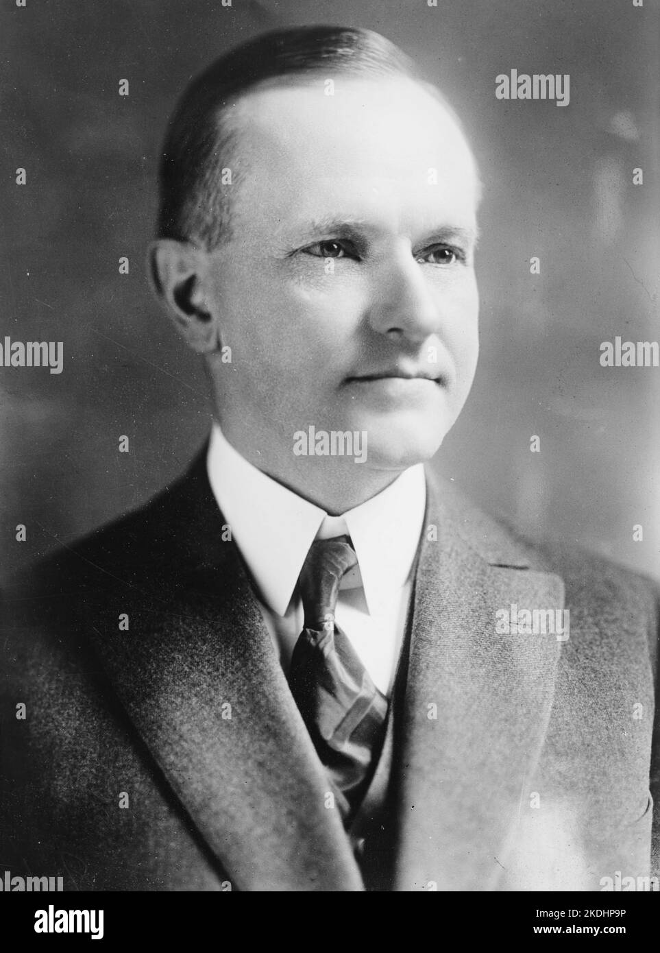 Un ritratto del presidente degli Stati Uniti Calvin Coolidge Foto Stock