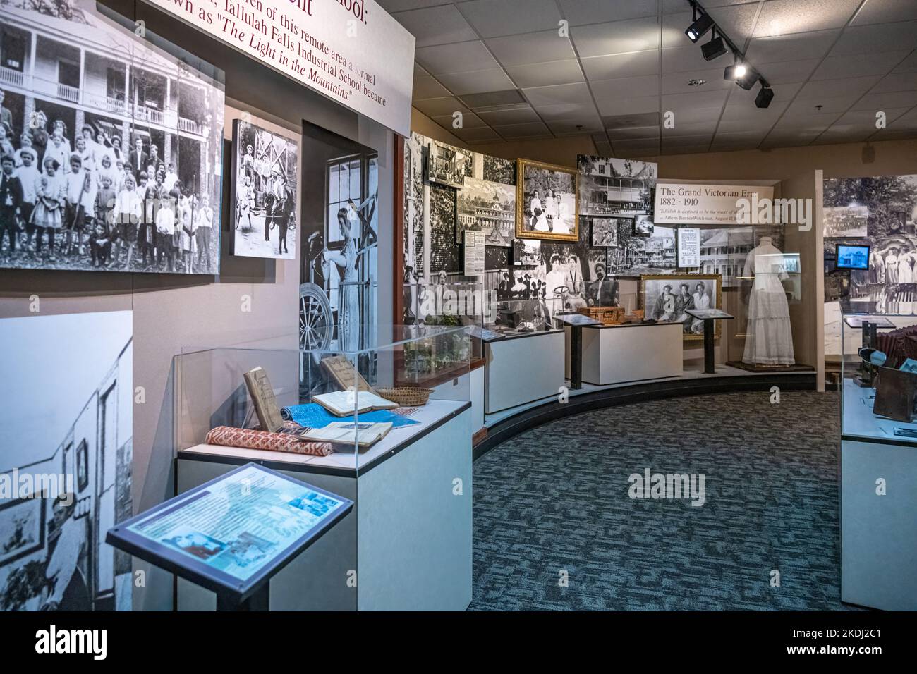 Mostra storica della gola di Tallulah presso il Tallulah Gorge state Park Visitor Center nella Georgia nord-orientale. (USA) Foto Stock