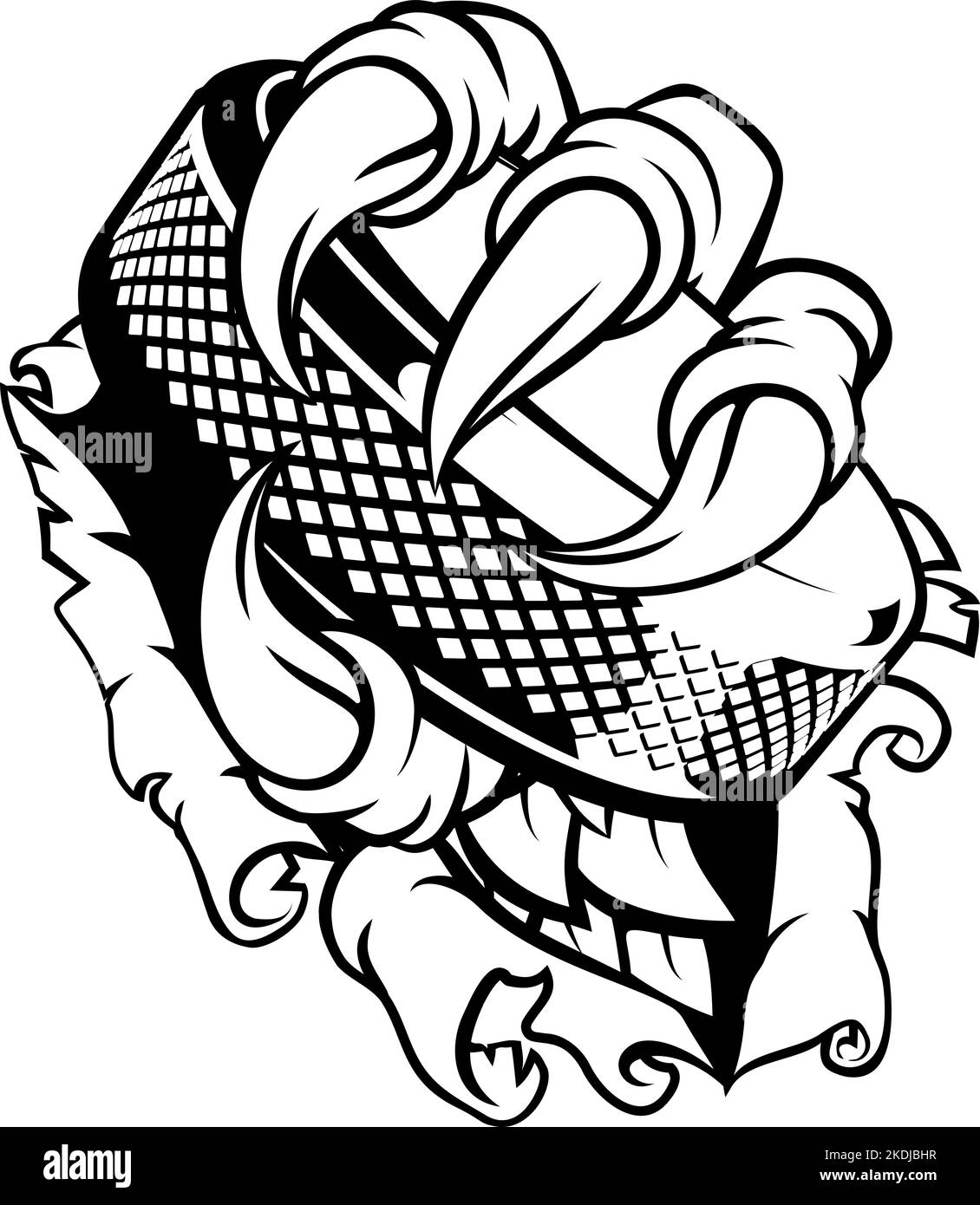 Strappare i Taloni di Claw con il cazzo di hockey su ghiaccio Illustrazione Vettoriale