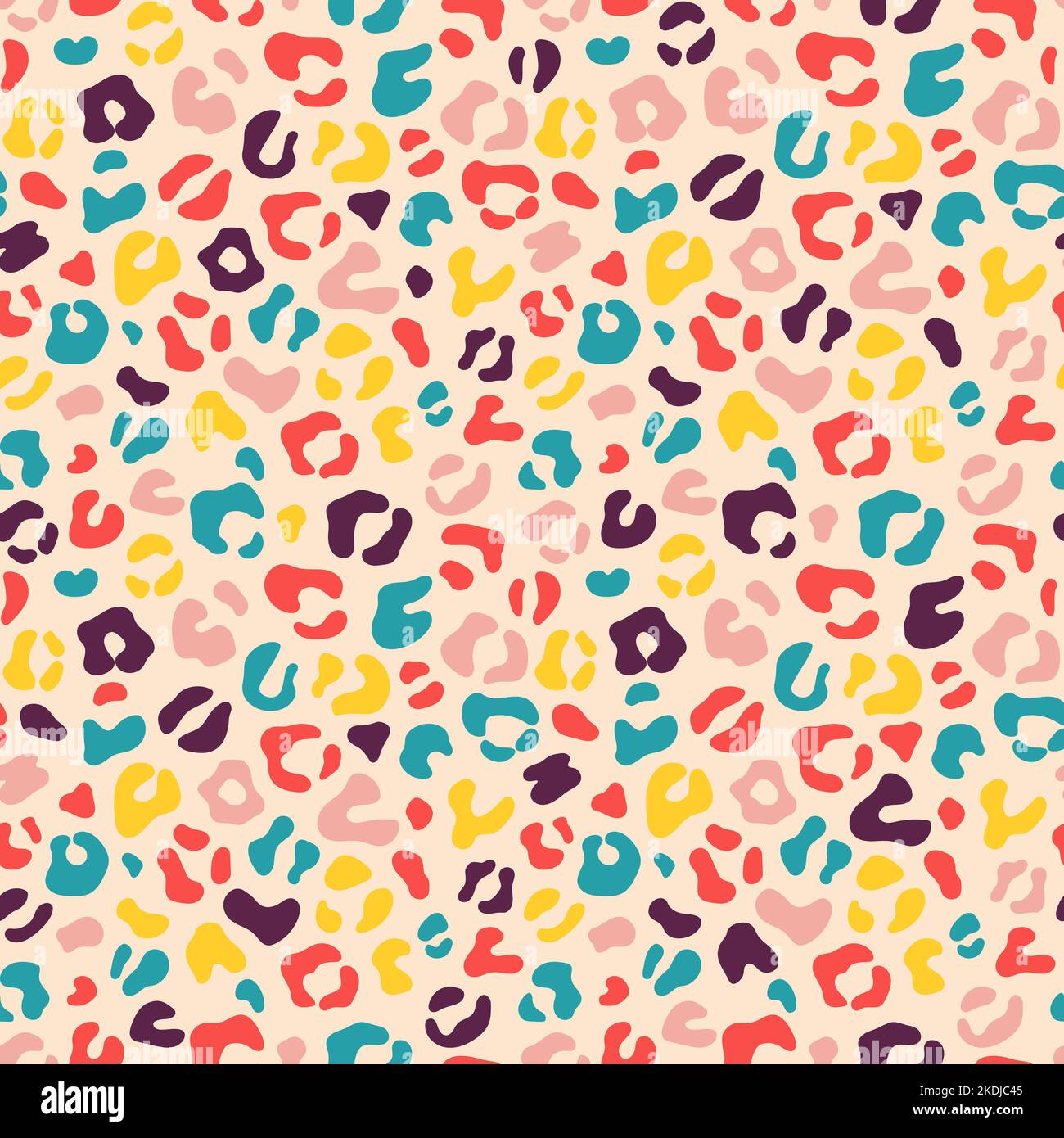 Groovy motivo leopardo colorato senza cuciture Illustrazione Vettoriale
