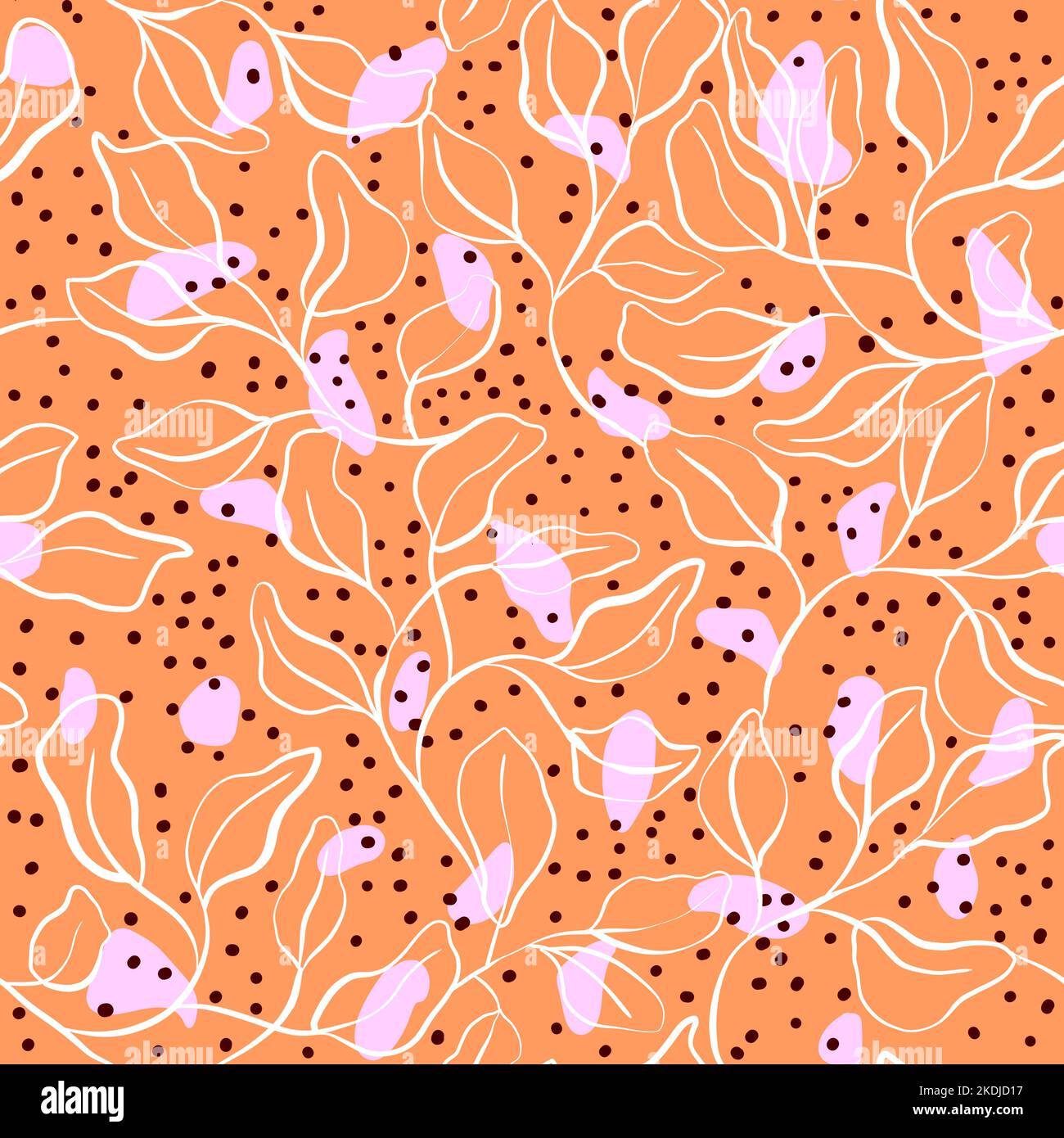 Astratto lascia un disegno di pattern senza cuciture Foto Stock