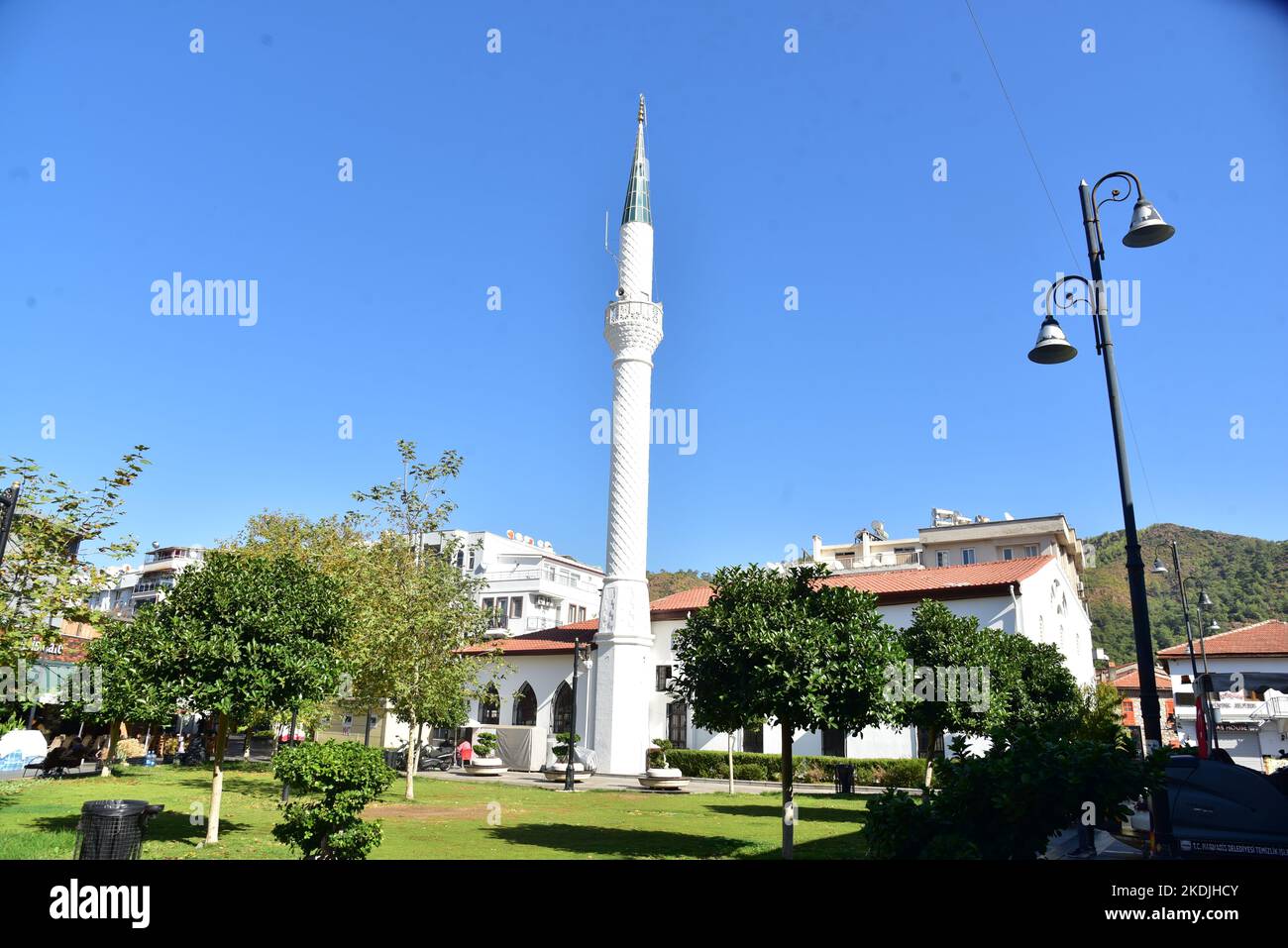 Marmaris è una città portuale e turistica sulla costa mediterranea situata nella provincia di Mulga a sud-ovest della Turchia, lungo la Riviera Turca Foto Stock