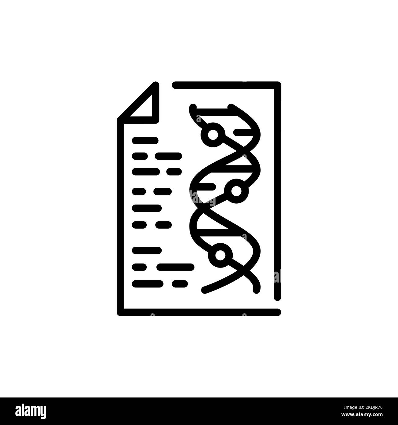 Icona della linea nera della diagnosi genetica. Concimazione. Illustrazione Vettoriale