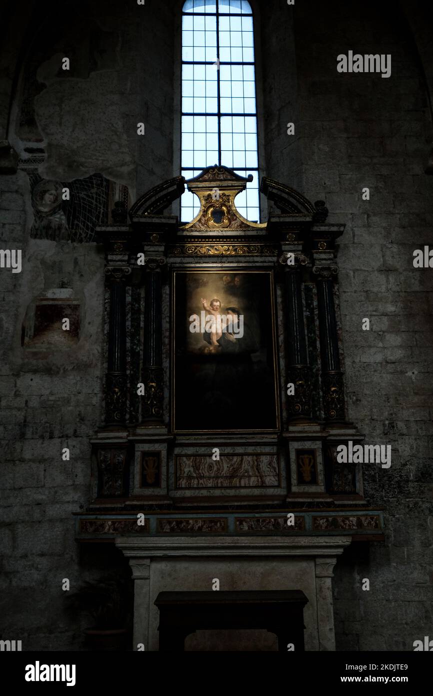 Raggio di luce su una pittura Foto Stock