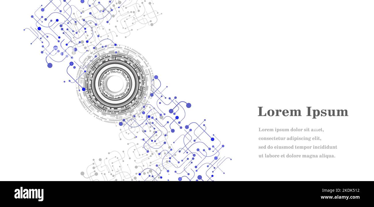 astratto blu bianco rotondo, intelligenza artificiale ai, sfondo tessitura geometrica, tecnologia scientifica, concetto futuristico Foto Stock
