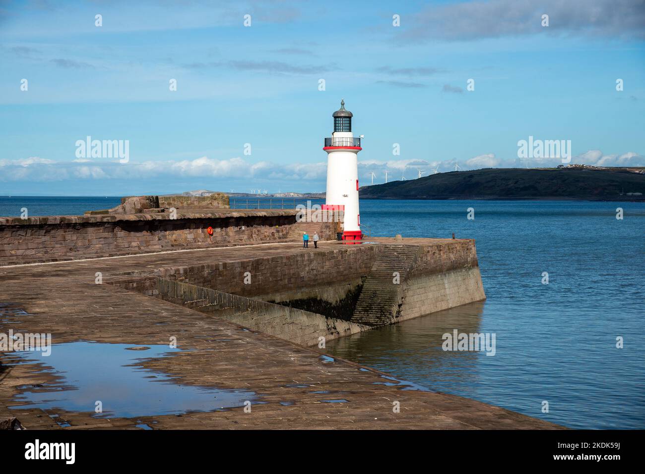 West Pier, Whitehaven, Cumbria, Regno Unito Foto Stock