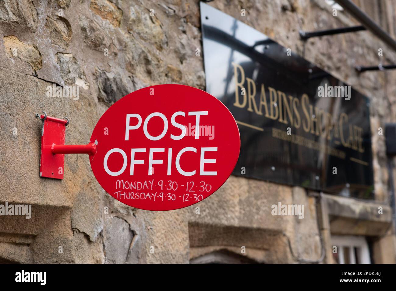 Cartello ufficio postale, Chipping Village, Preston, Lancashire. Foto Stock