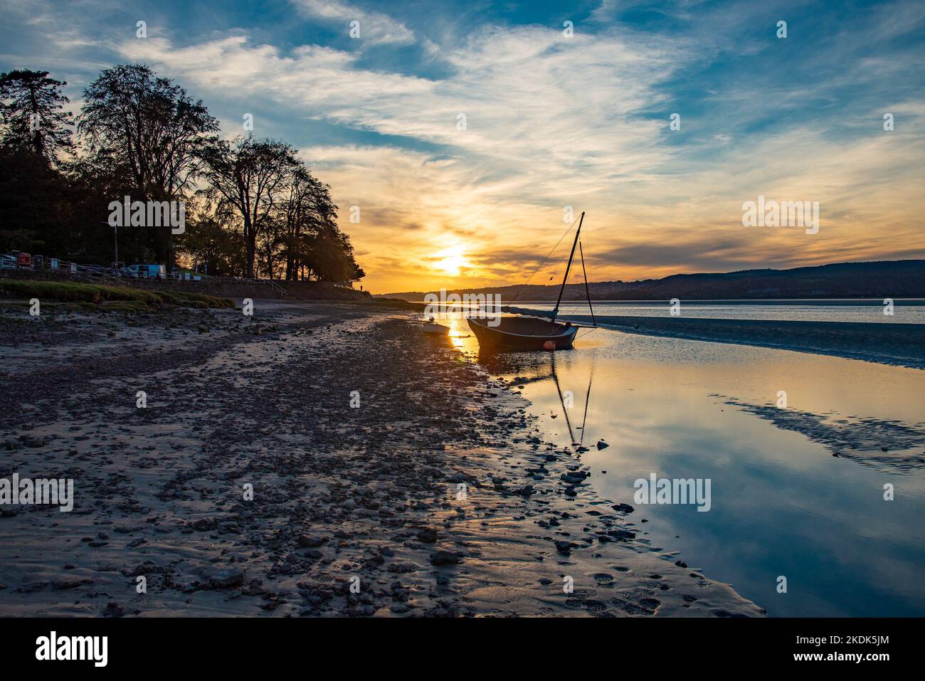 Sunset, Arnside, Cumbria, Regno Unito Foto Stock