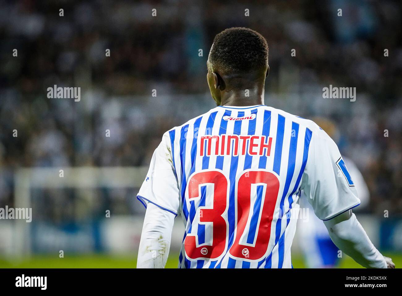 Odense, Danimarca. 06th Nov 2022. Yankuba Minteh (30) di OB visto durante la Superliga match 3F tra Odense Boldklub e Broendby IF al Parco energetico della natura di Odense. (Photo Credit: Gonzales Photo/Alamy Live News Foto Stock