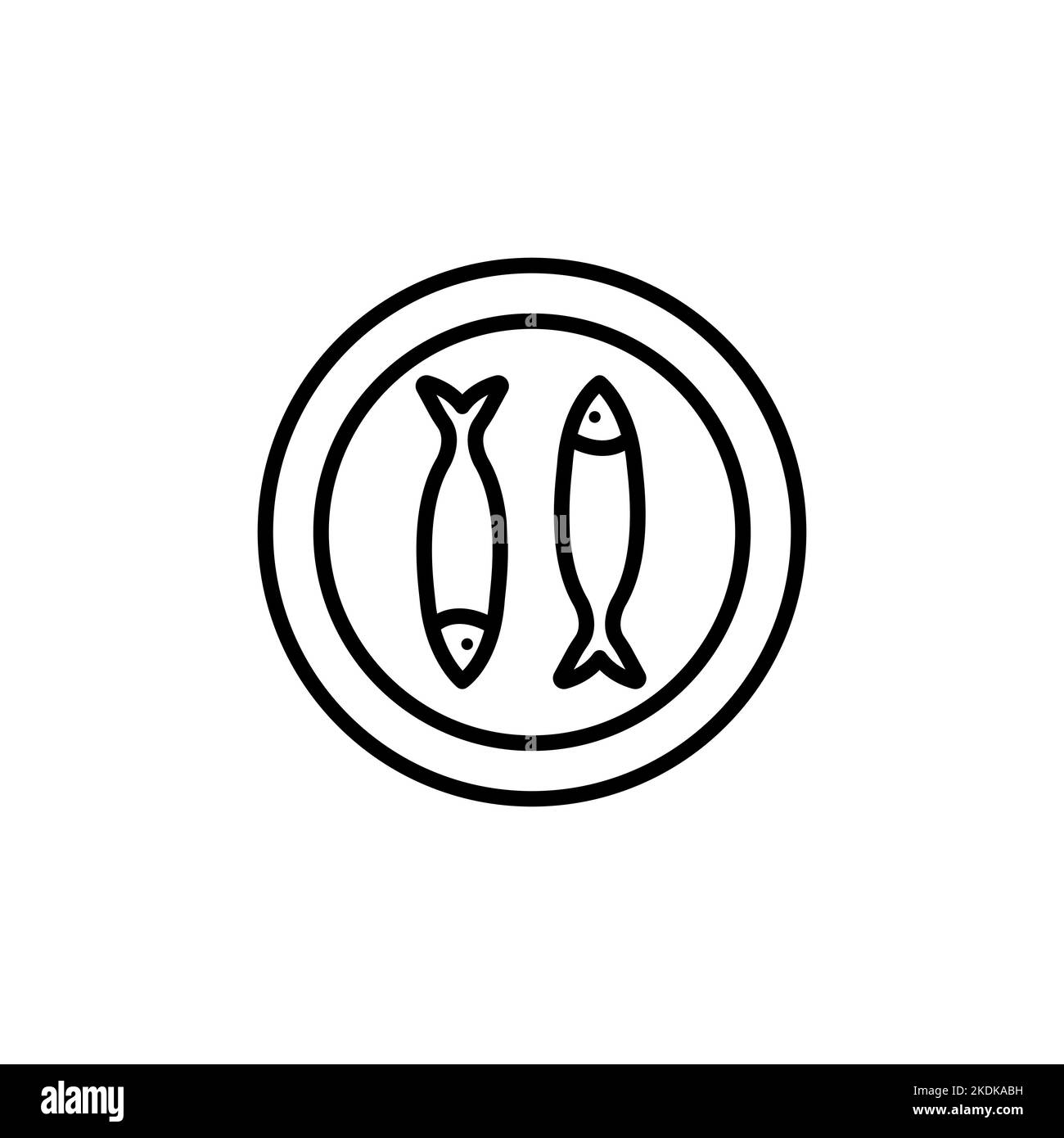 Pesce menu icona logo frutti di mare Illustrazione Vettoriale