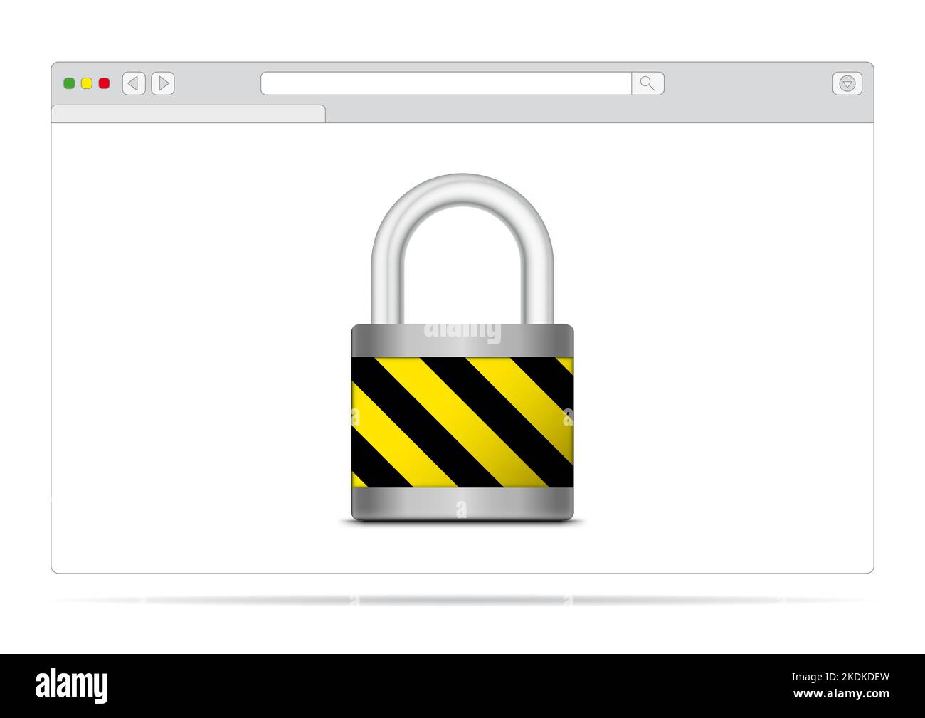 Una finestra del browser con un lucchetto Illustrazione Vettoriale