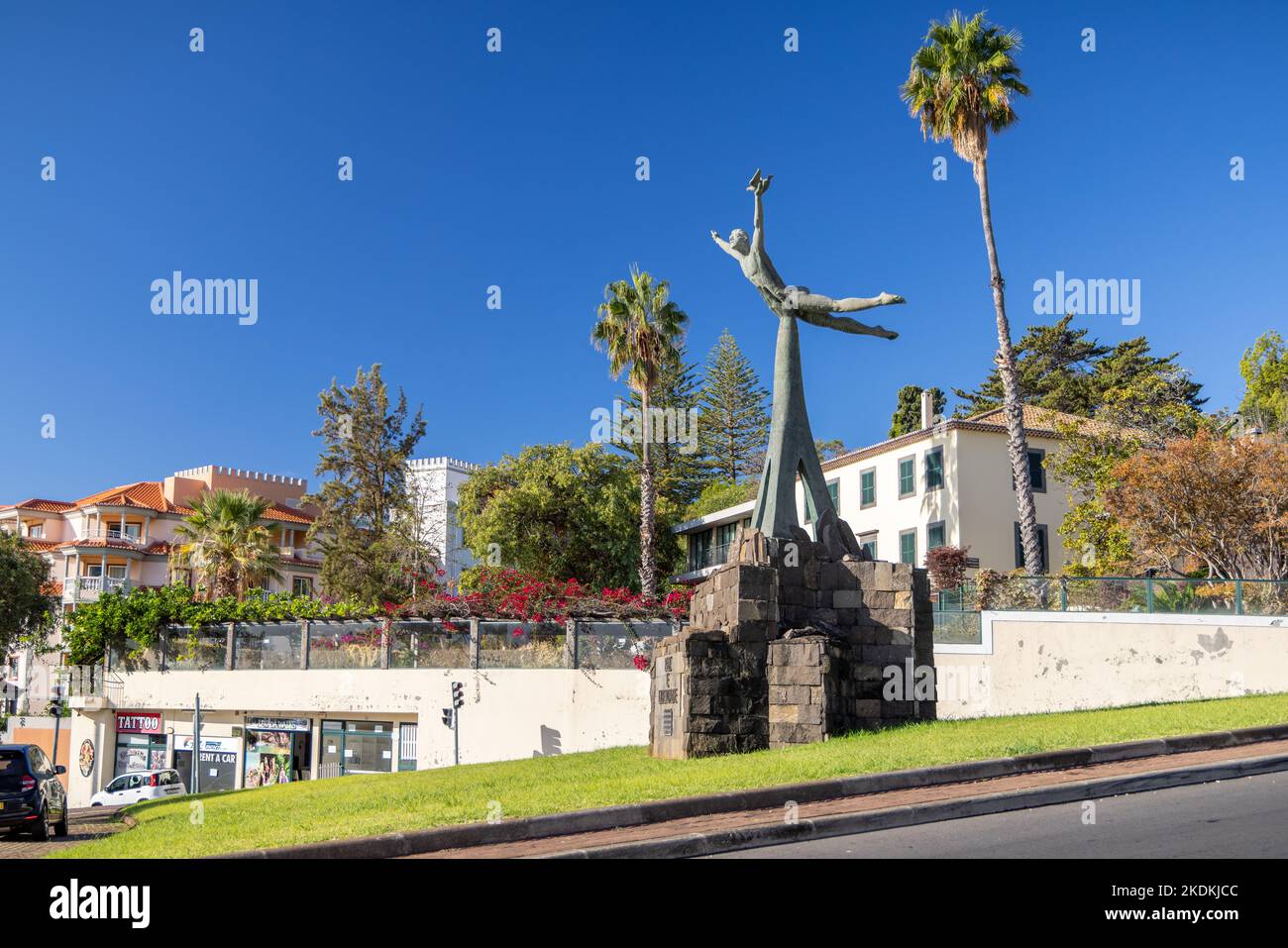 Statua di Paz e Liberdade, Funchal, Madeira, Portogallo. Foto Stock