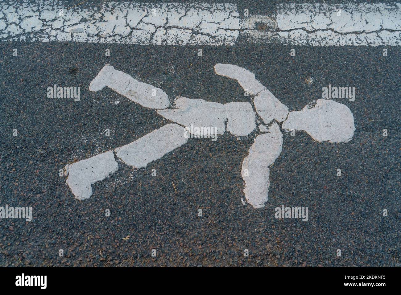 Francia, regione Pays de la Loire, Loire-Atlantique, Pornic, cracked pedonale logo Foto Stock