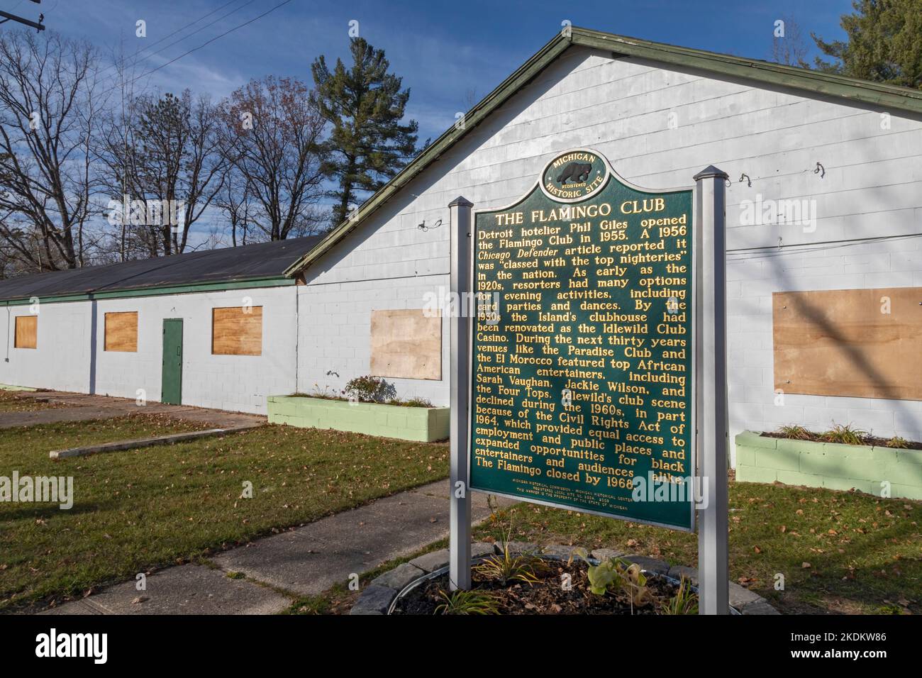 Idlewild, Michigan - il Flamingo Club di Idlewild, una città turistica popolare tra afroamericani durante gli anni in cui la segregazione era la norma. Dopo Foto Stock
