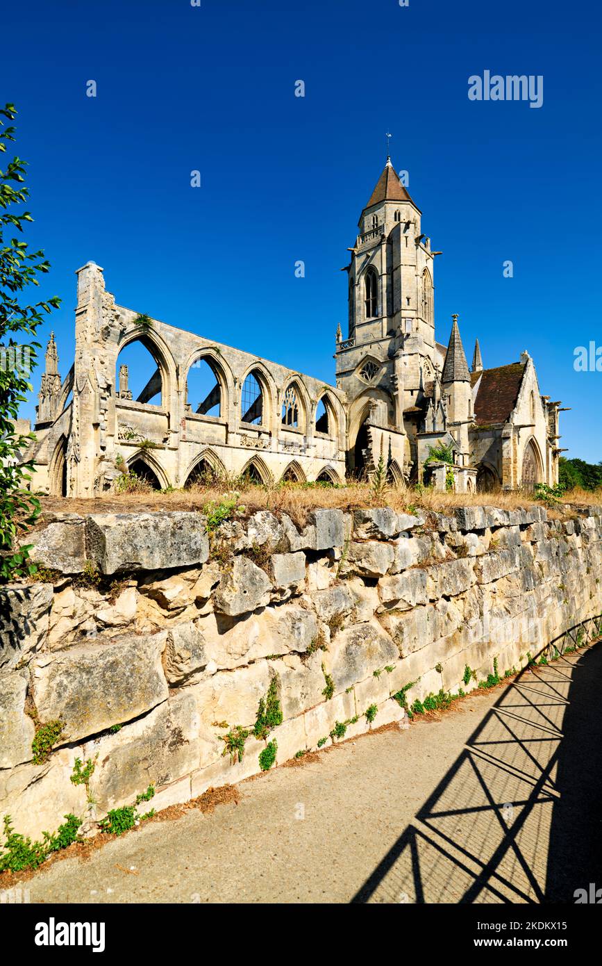Caen Normandia Francia. Le rovine della chiesa di Saint Étienne le Vieux Foto Stock