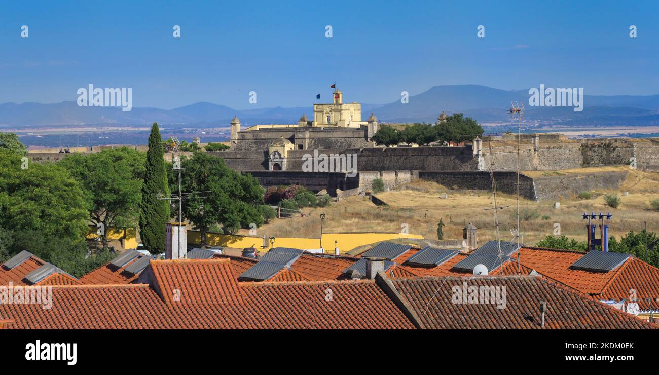 17th ° secolo Santa Lucia o Santa Luzia Fort, Elvas, Alentejo, Portogallo Foto Stock