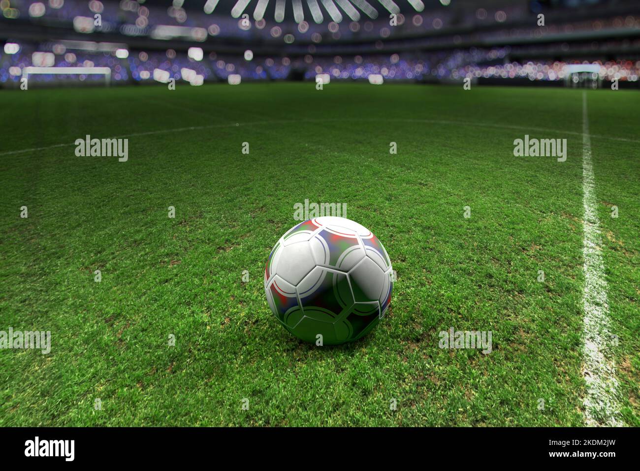 Pallone da calcio in campo Foto Stock