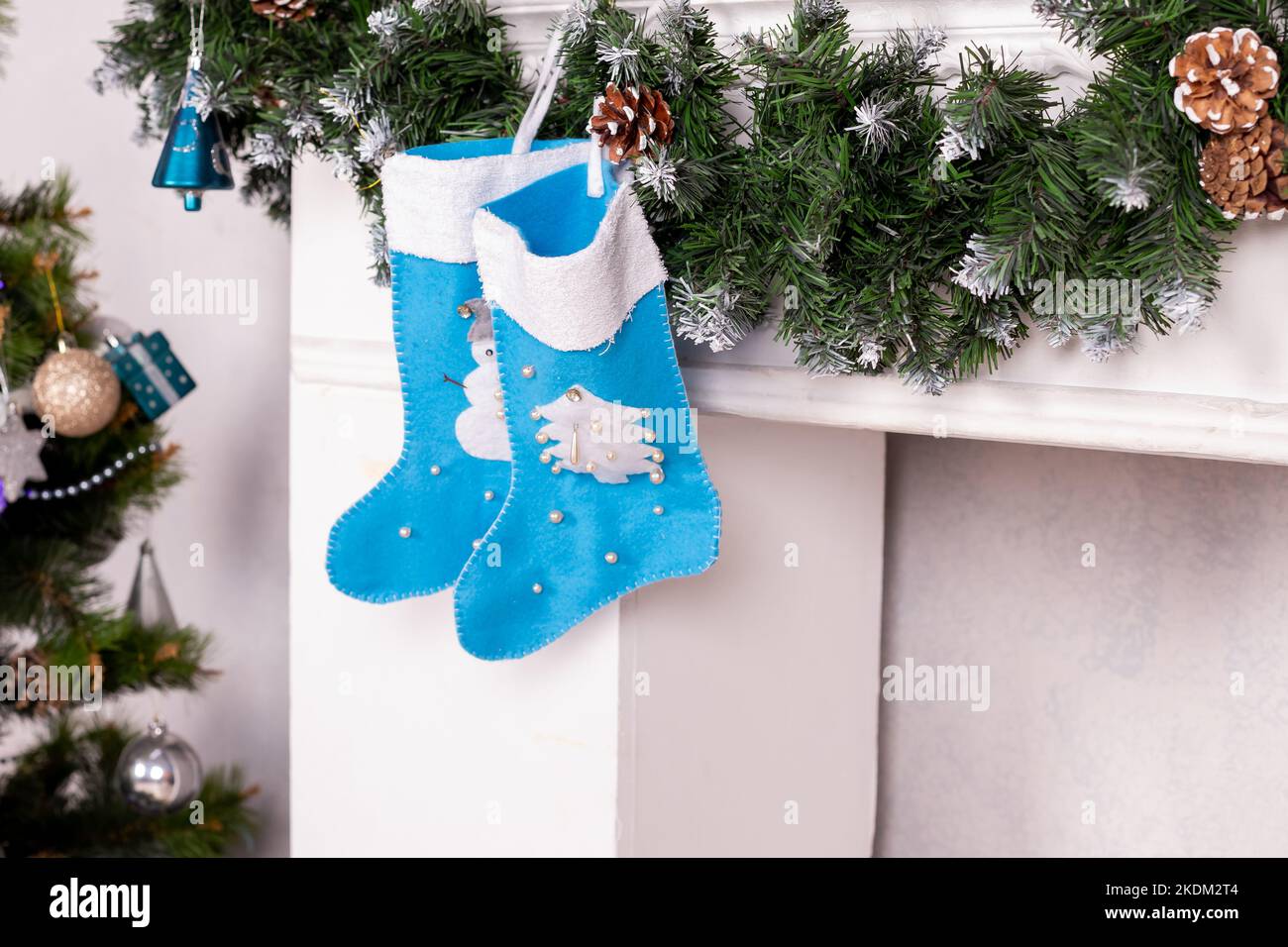 Calze di Natale, calzini per l'albero di Natale, calze di Natale personalizzate, calzini per decorazioni natalizie per la casa, calzini per caminetto | Leroy Merlin