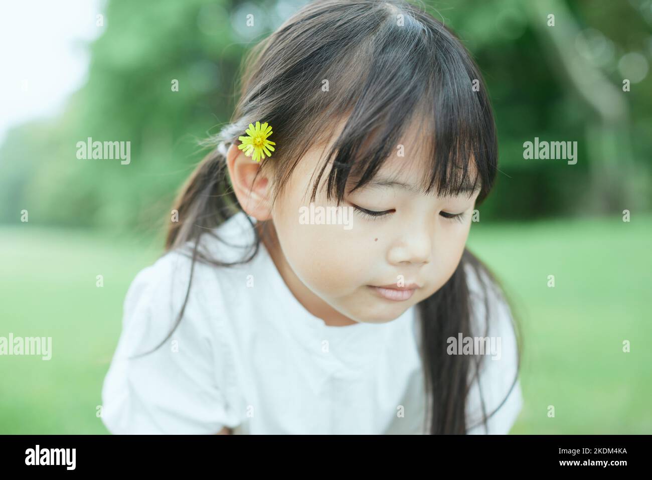 Bambino giapponese al parco cittadino Foto Stock