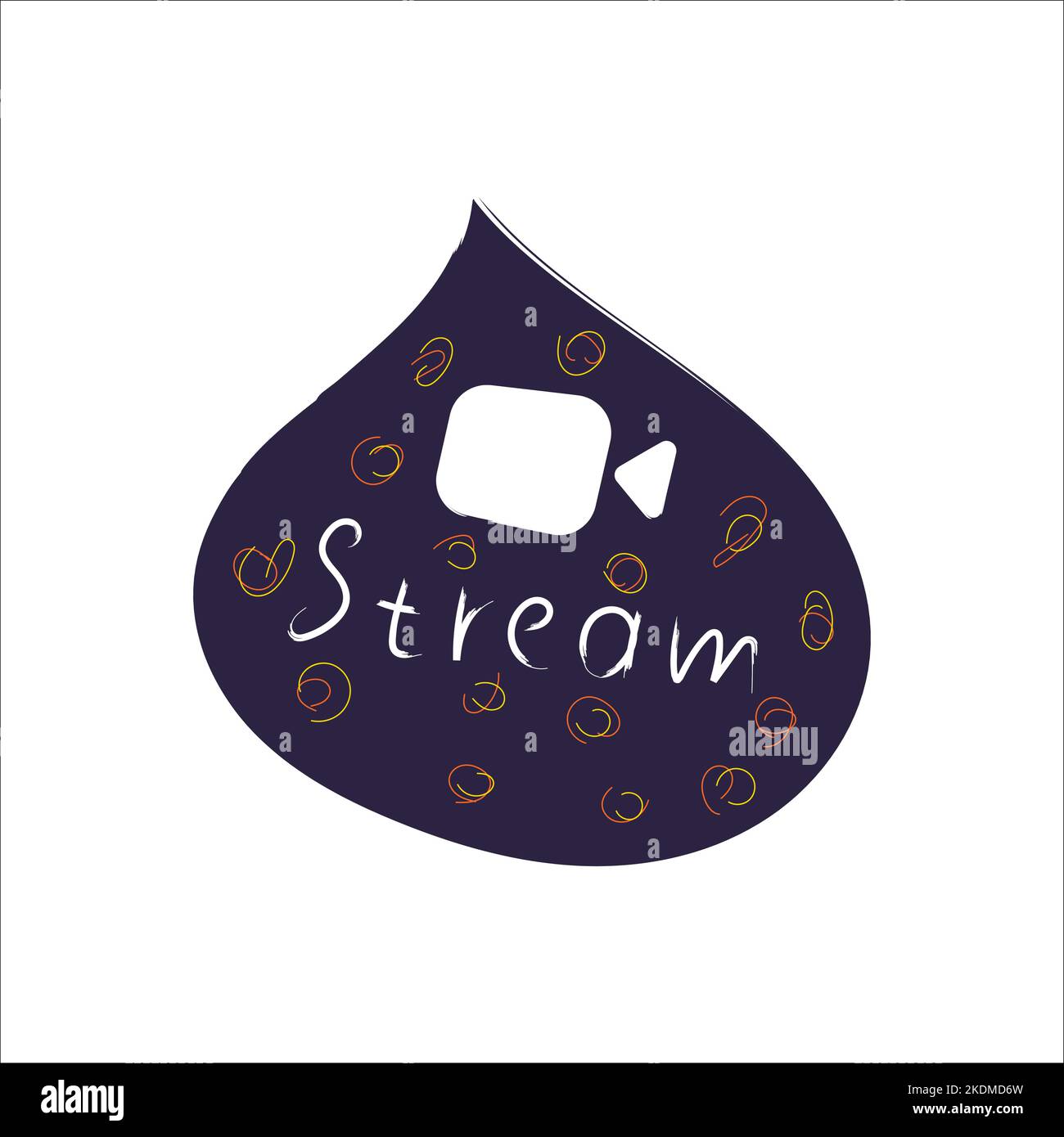 Etichetta Live Stream. Concetto di videochiamata Illustrazione Vettoriale