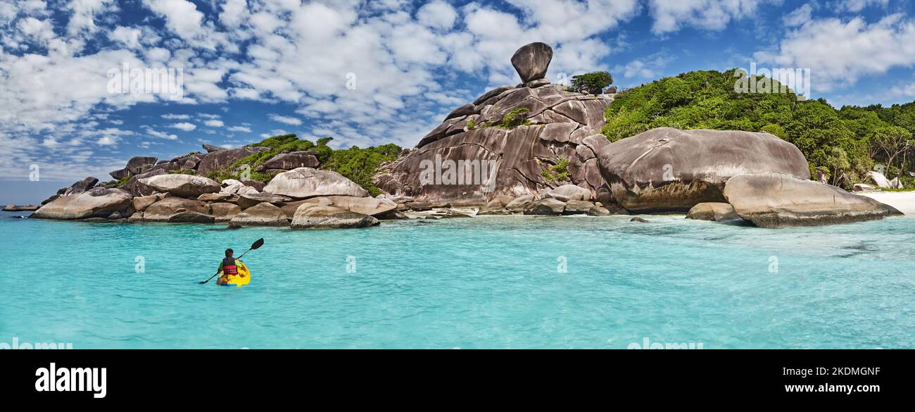 Tropical Beach, isole Similan, sul Mare delle Andamane, Thailandia Foto Stock