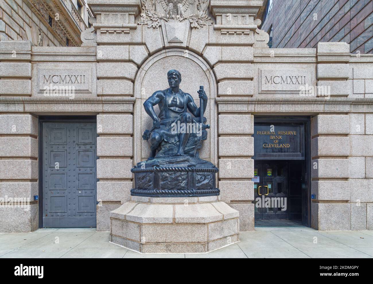 Ingresso alla Federal Reserve Bank di Cleveland Superior Avenue. Foto Stock