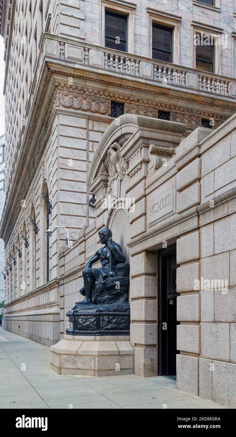 Ingresso alla Federal Reserve Bank di Cleveland Superior Avenue. Foto Stock