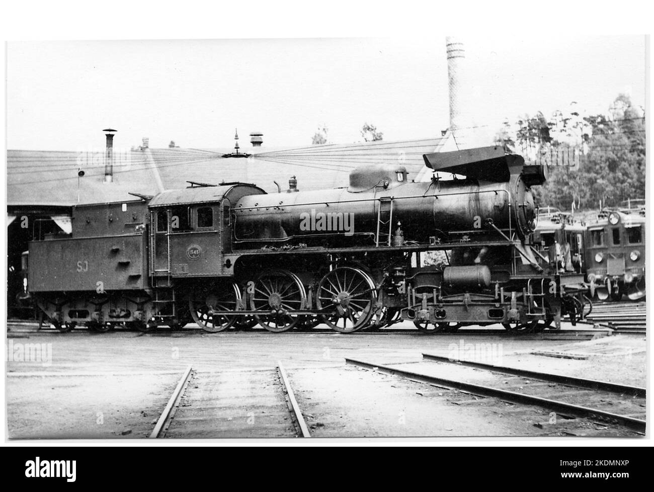 Locomotiva a vapore con combustione a legna. The state Railways, SJ A5 1545. L'azienda di origine era Kalmar Ferrovie, KJ H4 17. Foto Stock