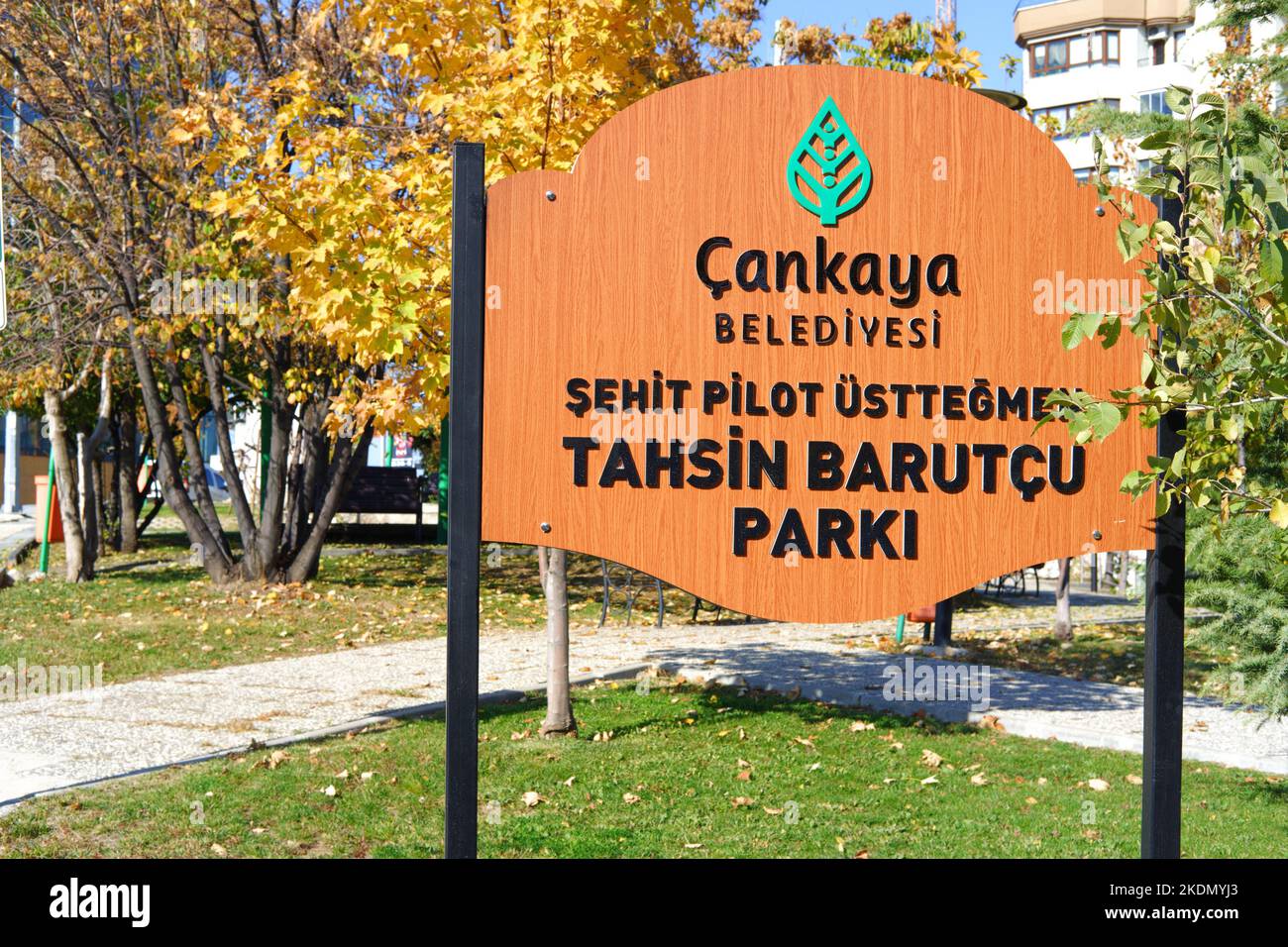 Parco ad Ankara dedicato al tenente Tahsin Barutcu. Il pilota dell'esercito è morto in Afghanistan Foto Stock