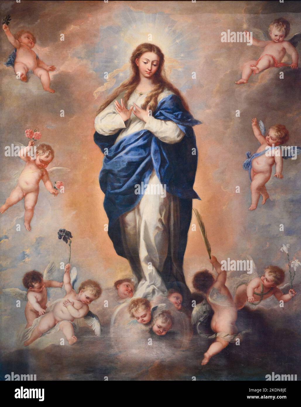 Pittura dell'Assunzione della Vergine Maria. Notre-Dame de Luxembourg (Cattedrale di Notre-Dame in Lussemburgo). Foto Stock